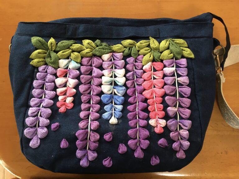 つまみ細工藤の花ショルダーバッグ